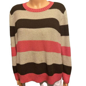 St John’s Bay Beautiful Multicolor Block Comfortable Sweater Women Size PXL